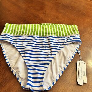Bleu Rod Beattie Banded Fold Over Hipster Bikini Bottom, Cool, Size 12